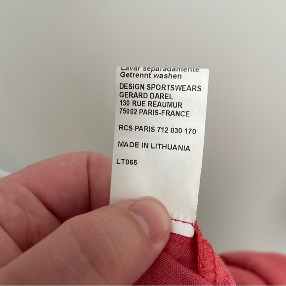 Gerard Darel 100% Linen Pink Ruffle Detail Shirt Dress - Picture 7 of 7